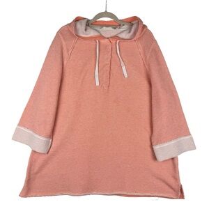 Soft Surroundings Just Beachy Pullover Size 2X Hoodie Peach Ivory